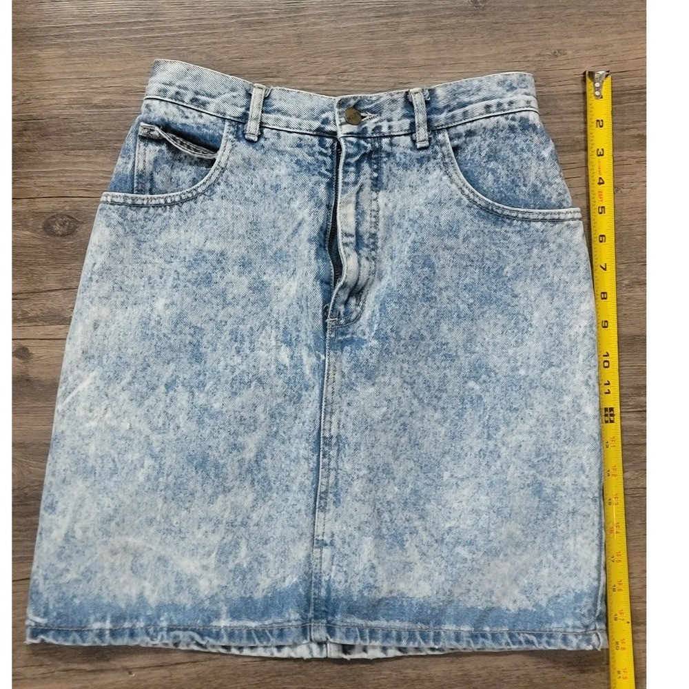 Vintage Georges Marciano for SOON Acid Wash Denim Mini Skirt Size 30 Made in USA